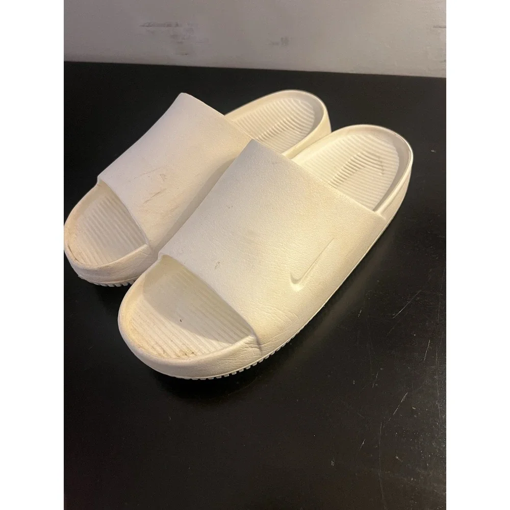 Nike Calm Slides Sandals Men's Size 7/ Women's 9 DX4816-100 White